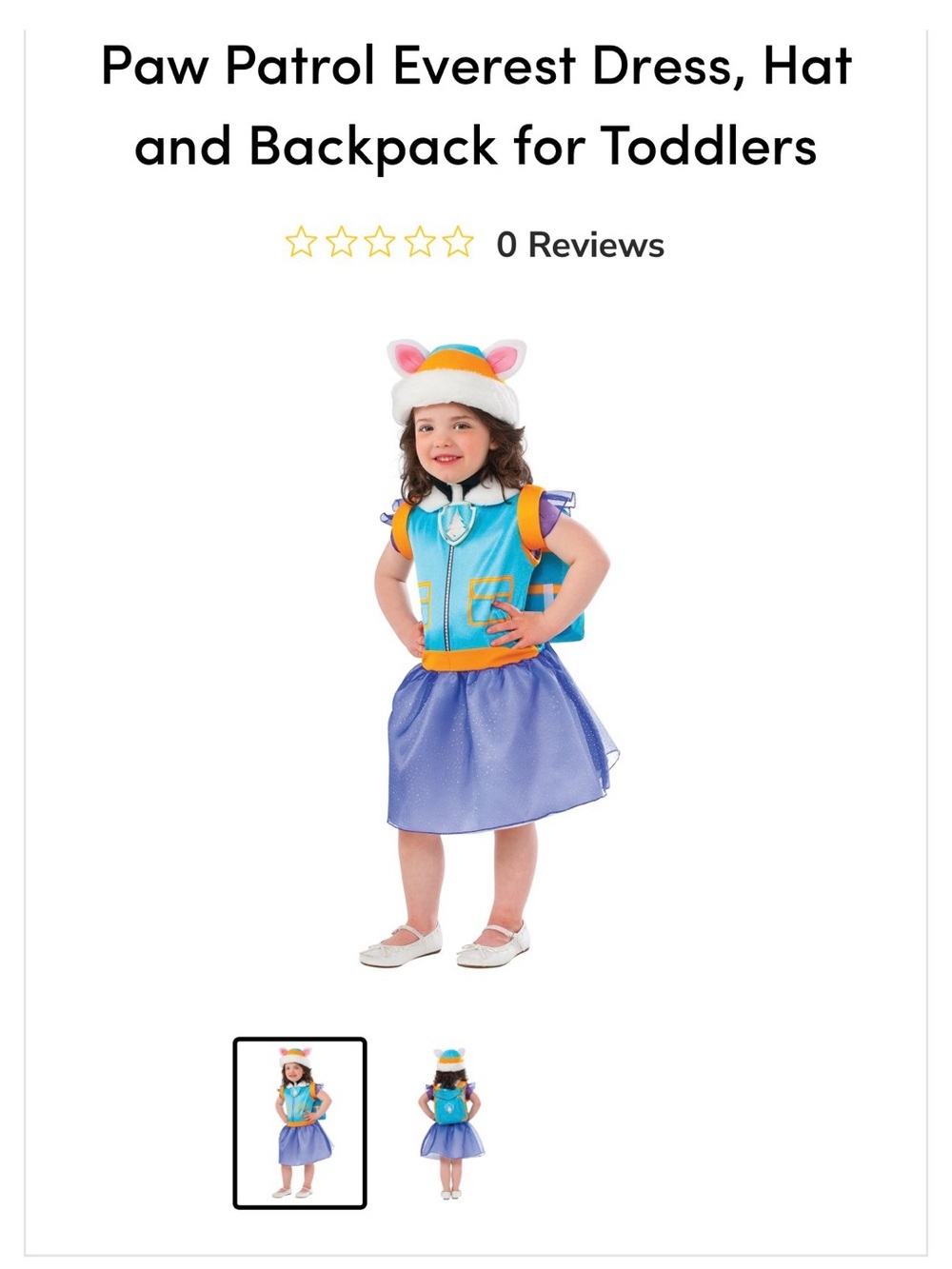 Paw Patrol Everest Toddler Costume Set 2-4T